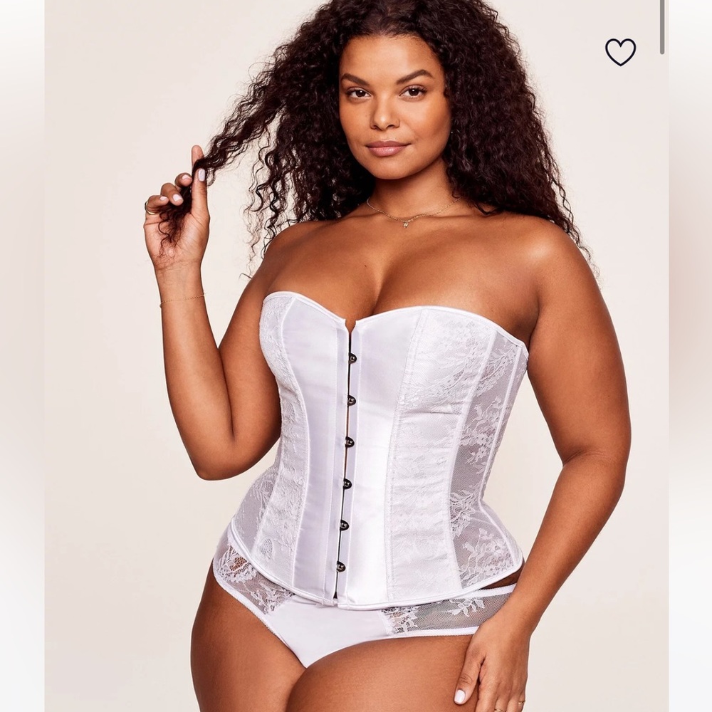 ADORE ME White Ashoka Lace Corset Top Lingerie Womens Plus Size 0X BRAND NEW